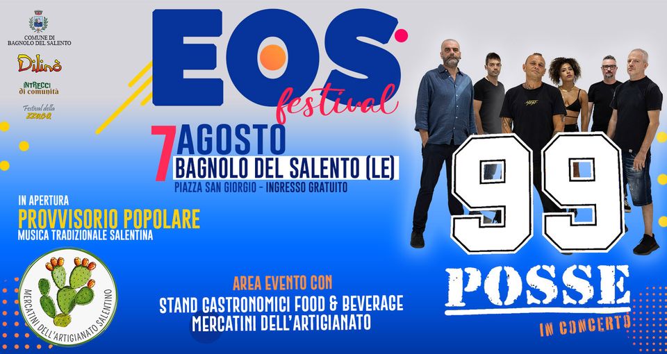 locandina eos festival bagnolo del salento 99 posse in concerto