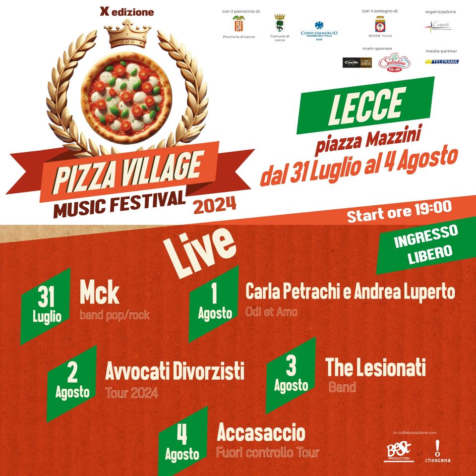 locandina pizza village lecce